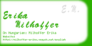 erika milhoffer business card